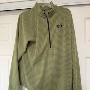 Mountain Hardwear Men's Large Green Summit Grid 1/2 Zip Jacket Outdoor